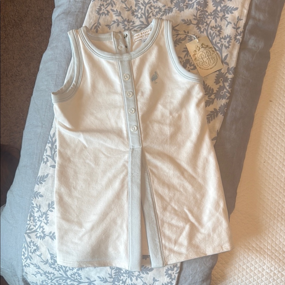 Kids Sleeveless White and blue Shirt